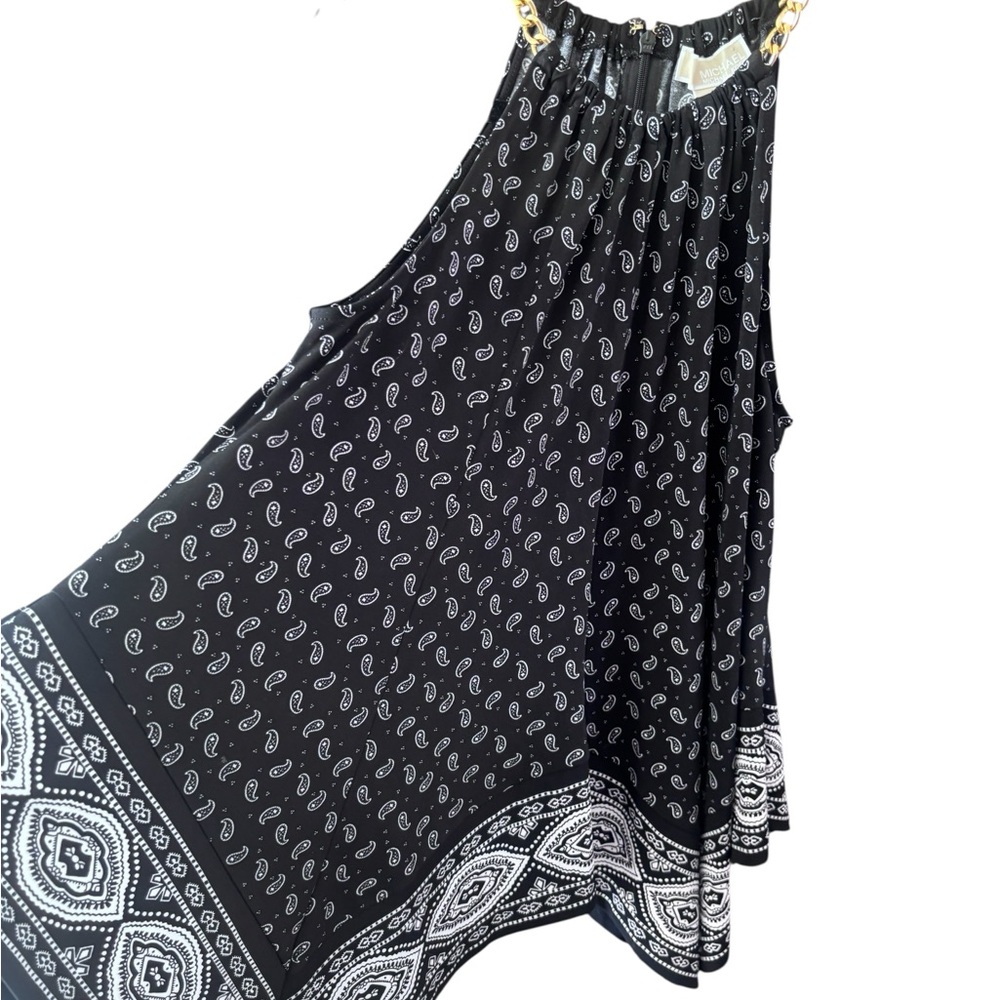 Michael Michael Kors Paisley Halter Chain Neck Handkerchief Hem Top Size M - Picture 4 of 7